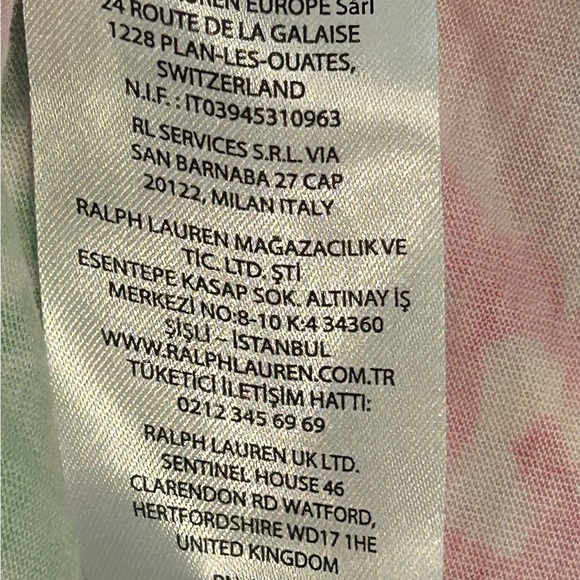 Lauren Ralph Lauren Monogrammed Sleepwear Pink Floral Ruffle Hem Nightgown XL - Picture 9 of 10